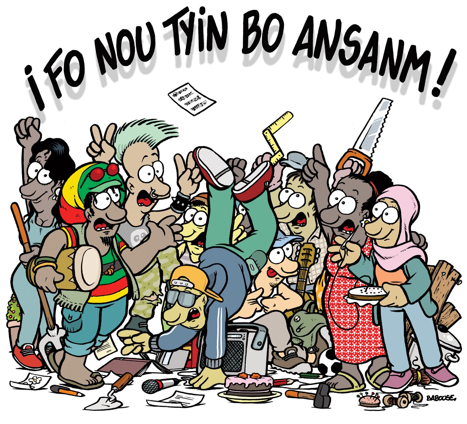 ¡Fo nou tyin bo ansanm! — illustration emblématique signée Baboose
